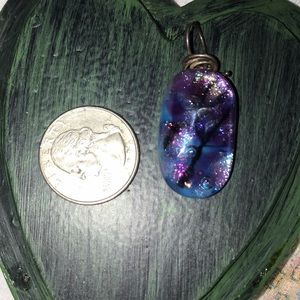 Multi toned purple blue black pink pendant